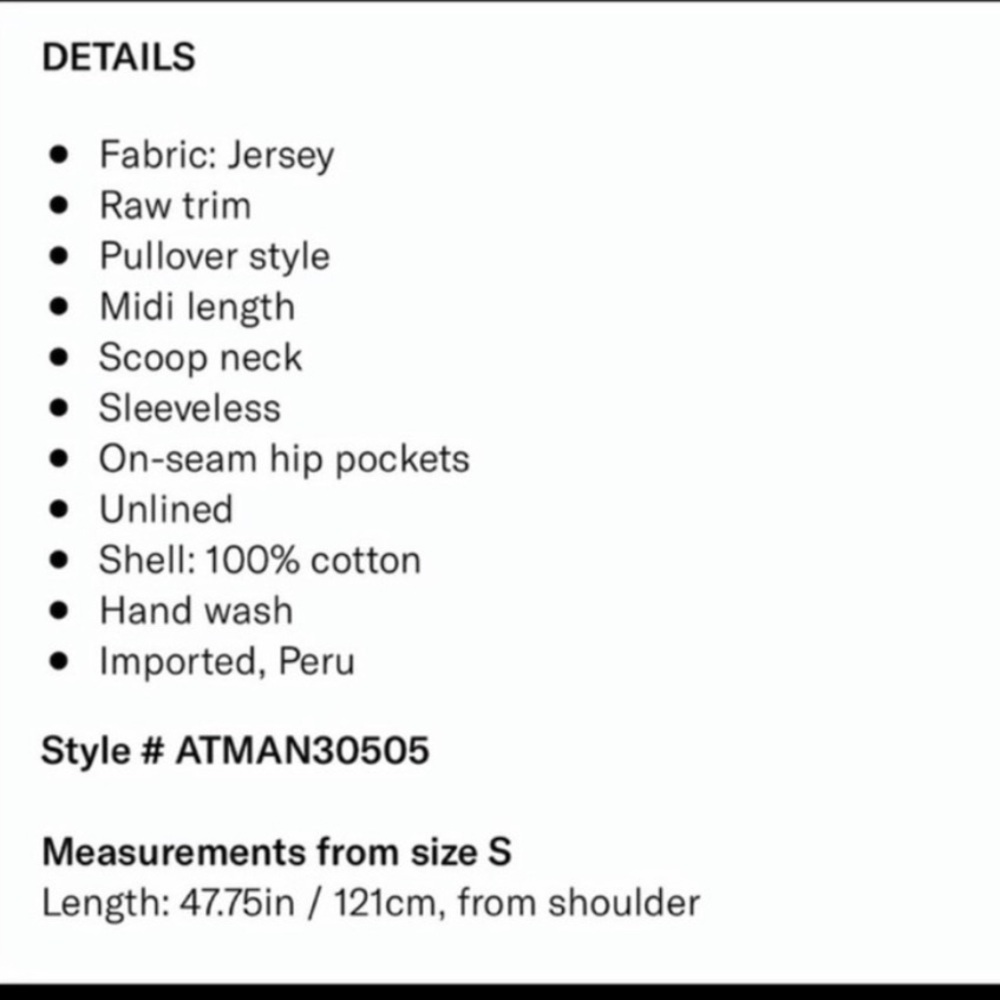 ATM cotton maxi dress size Small - Picture 11 of 12